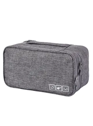 Travel Bra Underware Organizer Bag Compact Lingerie Bag Grey 