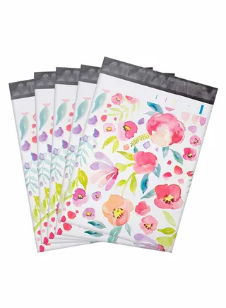 100PCS Large Poly Mailers Shipping Bags, Fashion Shipping Envelopes, Plastic Packaging Bags, Self-Seal Polymailers, Mailers Poly Bags, Mailing Bags for Small Business 38x52cm(Floral) 
