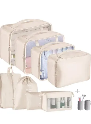 Packing Cubes for Suitcase,9PCS Travel Luggage Packing Organizers for Backpack, Waterproof Travel Essentials Bag, Travel Accessories 