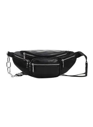 Zippered Waist Bag Black 