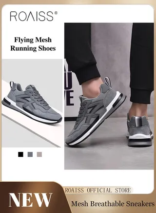 Men Casual Athletic Shoes Flyknit Mesh Men Running Shoes Lightweight Comfortable Breathable Men Gump Shoes 