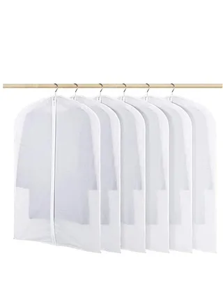 Clear Garment Bag dress Bags for Storage Set of 6 Foldable for Dance Costumes Suits Gowns Coats 60cm x 80cm 