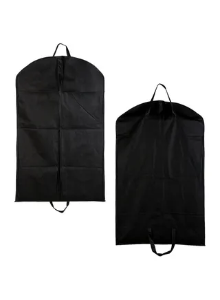 Premium Black Garment Bags for Men, 2 Pack Dustproof and Moisture-Resistant Suit Covers for Travel and Storage, Reusable Breathable with Durable Zipper, Perfect for Suits and Coats Protection 