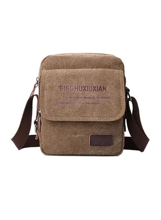Slant Across Single Shoulder Crossbody Bag Brown 
