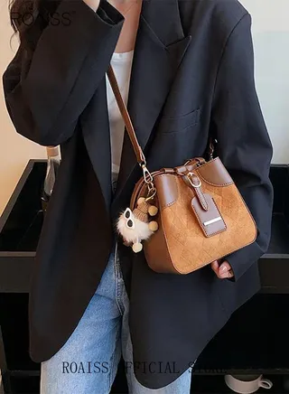 Bucket Bag for Women Can Be Used As A Cross-Body Bag Fashionable and Versatile Retro Casual 