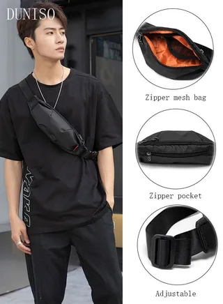 Fashionable Sling Bag Crossbody Bag for Men Waterproof Sling Backpack Hiking Daypack Multipurpose Anti-theft Cross Body Chest Bag for Out door Sports 
