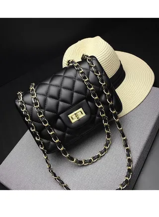 Crossbody Bags for Women Small Handbags PU Leather Shoulder Bag Ladies Purse Evening Bag Quilted Satchels with Chain Strap 