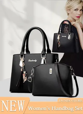 Women's Handbag Set Large Capacity Crossbody Bag Fashion Leather Tote Satchel Shoulder Bag Waterproof Purse Set for Office Travel Elegant Daily Bag 