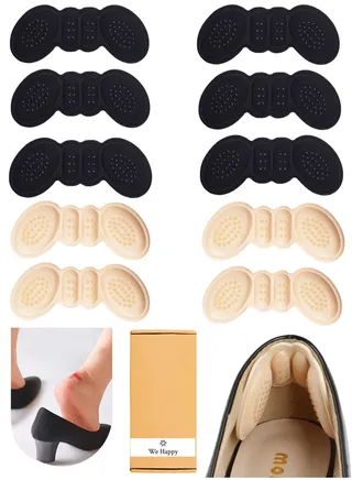 10 Pcs Set Of We Happy Shoe Insoles Size Adjust Adhesive Heel Liner Protector Grips 