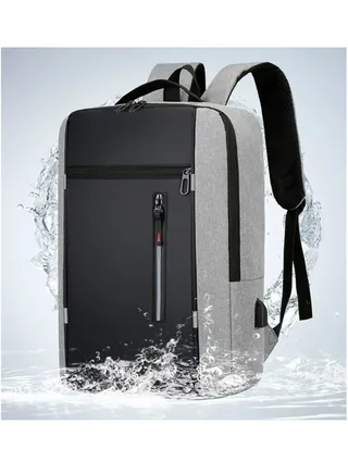 A laptop backpack equipped with an imported USB port, waterproof and with a distinctive design suitable for multiple uses 