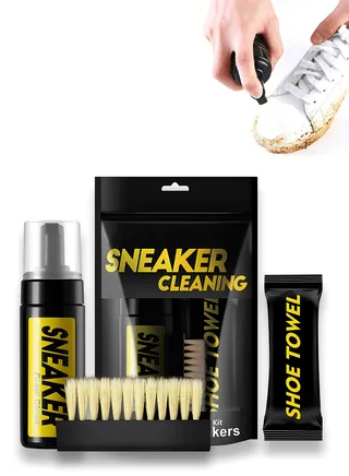 Shoe Cleaner Kit For Sneaker Water-Free Foam Sneaker Cleaner 5.3Oz With Shoe Brush And Shoe Cloth Work On Most Shoes 