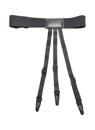 Adjustable Suspender With Non-Slip Locking Clamps Black 