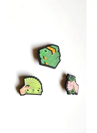 3-Pieces Multiple Money Design Brooch 