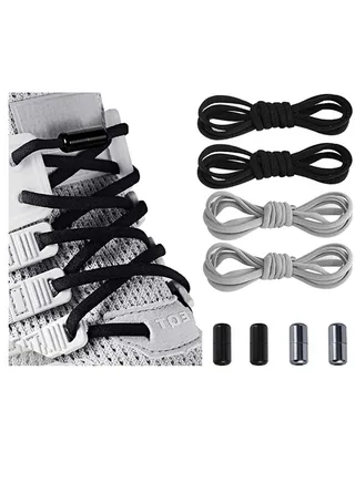 Elastic No Tie Shoe Laces For Adults Kids ElderlySystem With Elastic Shoe Laces 2 Pairs 