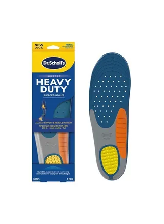 Heavy Duty Support Insole Orthotics, Big & Tall, 200lbs+, Wide Feet, Shock Absorbing, Arch Support, Distributes Pressure, Trim to Fit Inserts, Work Boots & Shoes, Men Size 8-14, 1 Pair 