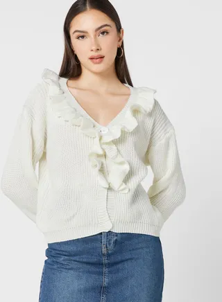 Ruffle Front Cardigan