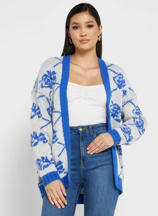 Printed Knitted Cardigan 