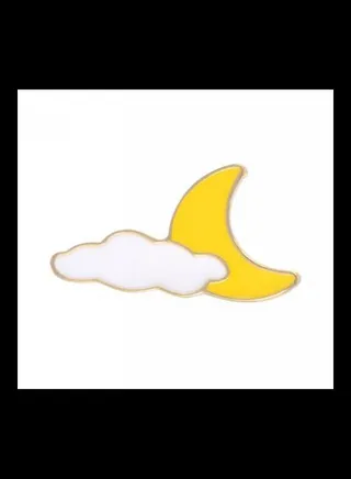 Cloud And Moon Design Brooch 