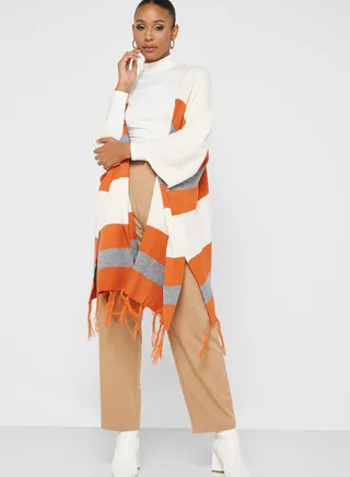 Tassel Detail Printed Layering Piece 