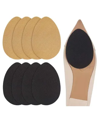 Non-Slip Rubber Shoes Pads Self-Adhesive Shoe Sole Protectors, High Heels Anti-Slip Anti-Shedding Adhesive Grips (4PCS Yellow + 4PCS Black) 
