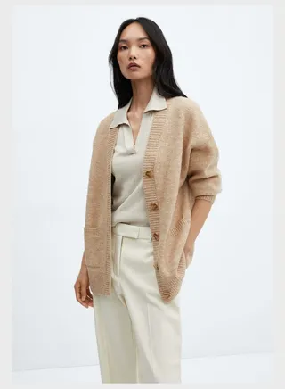Button Down Pocket Detail Cardigan 