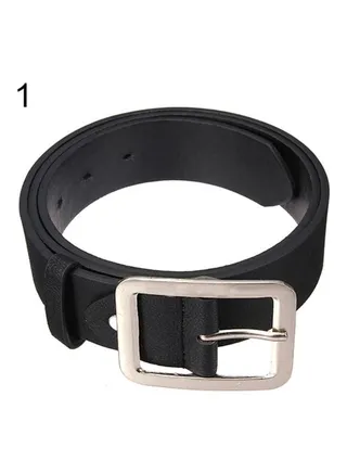 Men's Stylish Casual Waistband PU Leather Pin Buckle Waist Strap Business Belt Black 
