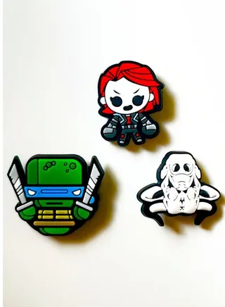 3 Pieces PVC CROTOONS Design Brooch 