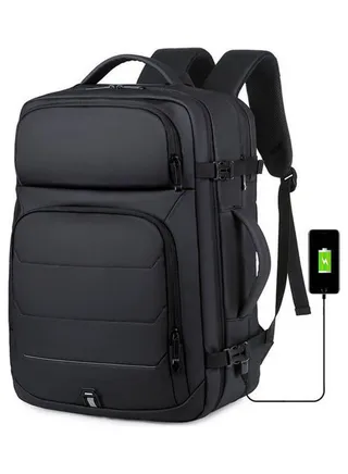 17-Inch ONE Compartment Laptop Travel Waterproof Business With USB Charging Black 