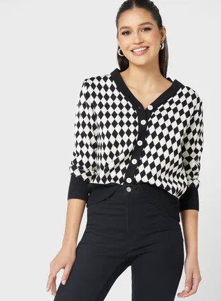 Diamond Pattern Cardigan 