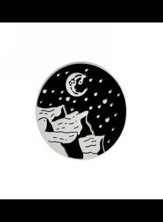 Night Moon Sky Brooch Design 