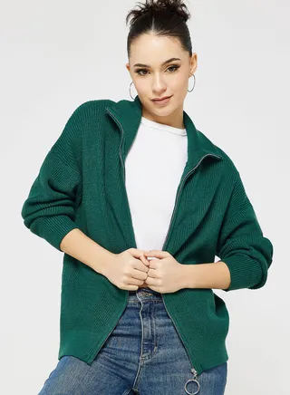 Zip Front Cardigan 