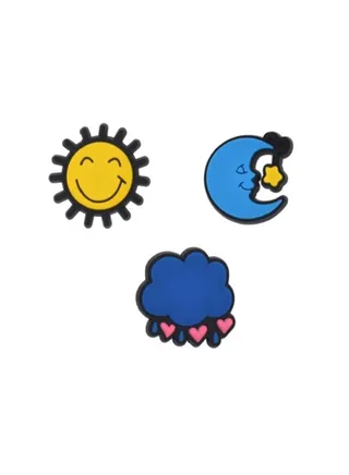 3 Pieces Brooch With C Moon And Sun  Design 