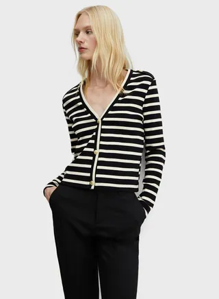 Striped Button Down Cardigan 