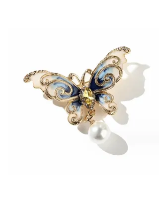 New Minimalist Gold Cloud Patterned Butterfly Brooch 