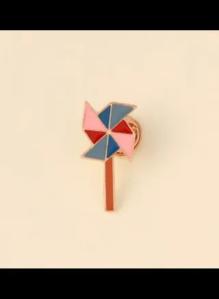 Colourful Windmil Design Brooch 