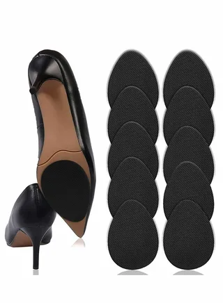 Non-Slip Shoes Pads, 10 Pcs Anti Slip Grips Self Adhesive Sticker High-Heeled Sole Pads Protector No Cushion Heel Replacement Pad Prevention Tape for Preventing High Slipping 