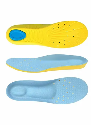 Memory Foam Insoles, PU Orthotic Sport Comfortable Breathable, Shock Absorption and Relieve Foot Pain, Plantar Fasciitis Arch Support Insoles (Men 38-42.5/ Women 37-42) Blue 