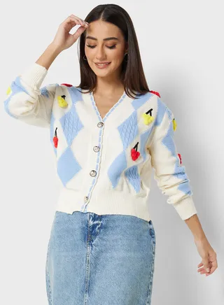 Diamond Print Cardigan