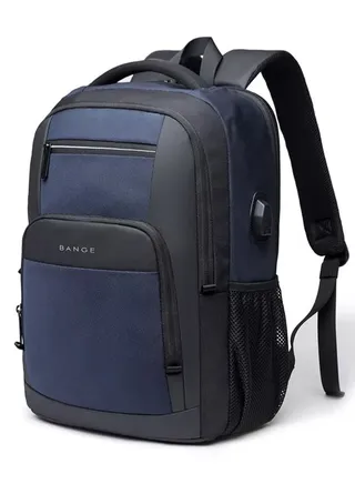 Bag New Large Capacity 15.6/17 inch Daily School Backpack USB Charging Women&Men Laptop Backpack Outdoor Travel Backpack-Blue 