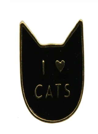 I Love Cats Brooch 