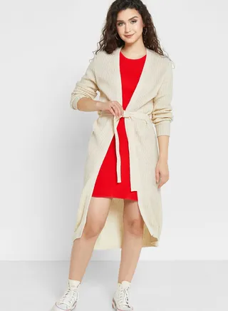 Tie Detail Knitted Cardigan 