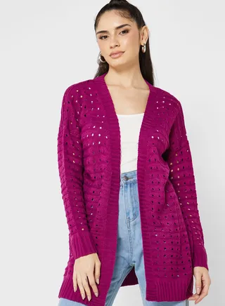 Patterned Longline Cardigan 