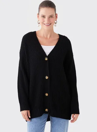 V-Neck Knitted Cardigan 