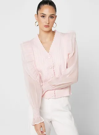 Ruffle Detail Cardigan 