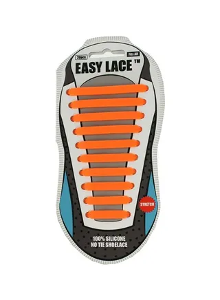 Easy Lace Silicone Shoelaces Flat Orange 