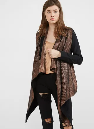 Full Sleeve Cardigan Metallic 