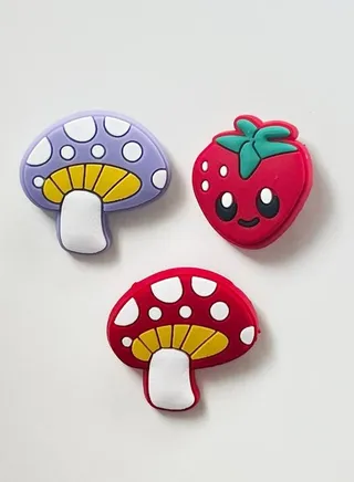 3 Pieces Brooch With Mushroom Strawberry Design 