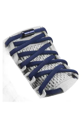 2 Pairs Elastic No Tie Shoe Laces For Adults Kids Elderly Elastic Shoe Laces Navy Blue 