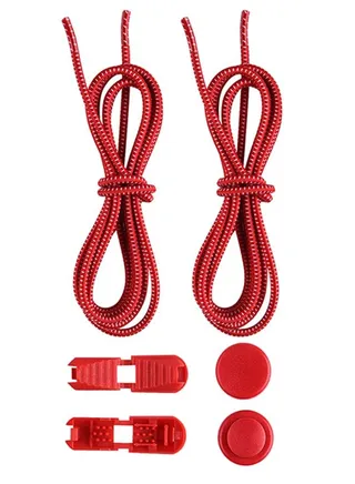 1 Pair Safe No Tie Shoelaces, Sport Elastic Shoe Laces, Never Tie Shoelaces with Strong Lock (Red) 