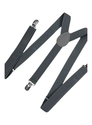 Y-Shaped Clip-On Adjustable Suspender Belt Grey 